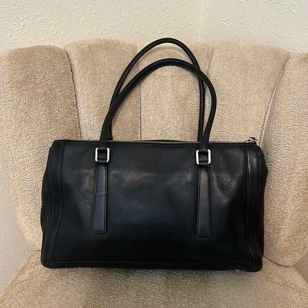 Vintage Coach Black Leather Bonnie Legacy Zip Large Shoulder Bag Y2K - Picture 1 of 14